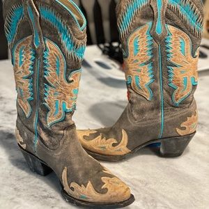 Corral Boots turquoise and brown eagle bird